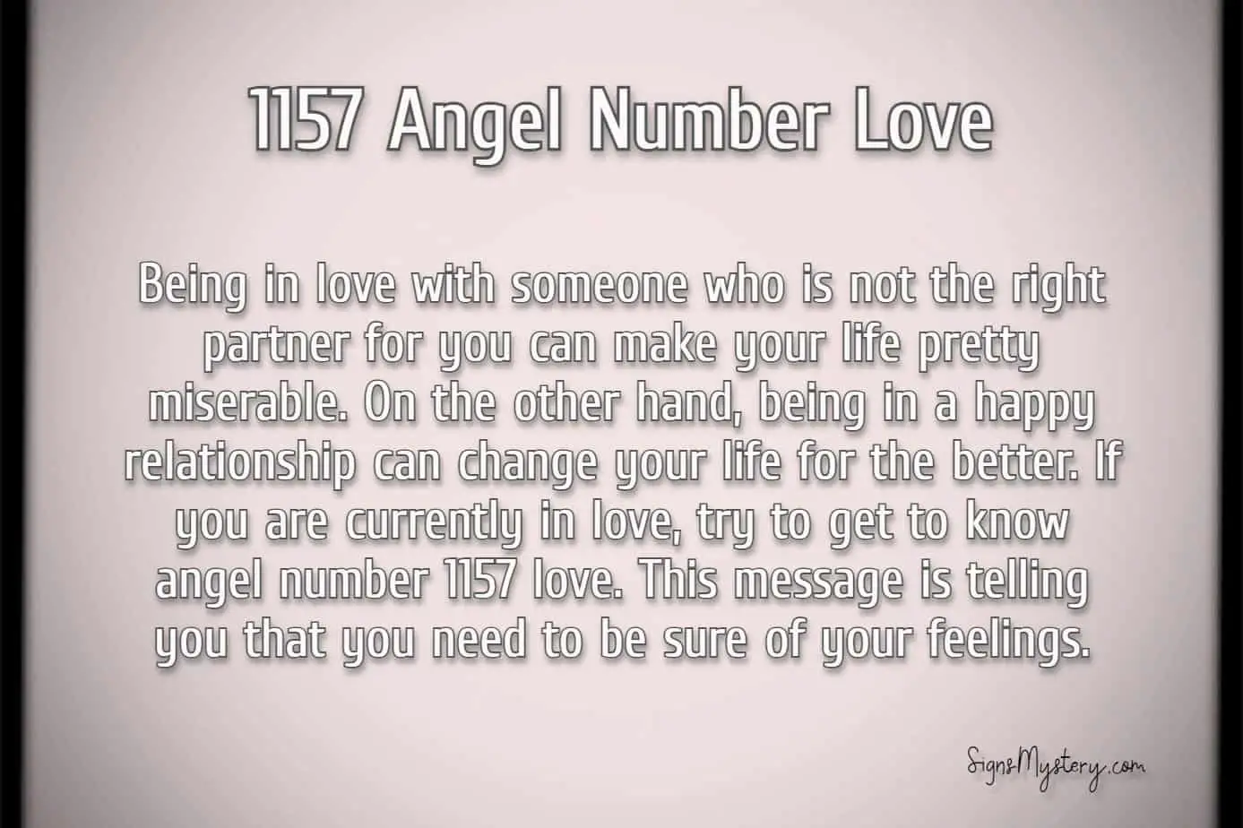 1157 angel number love