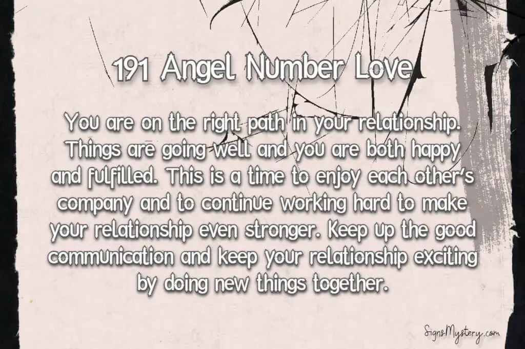 191 angel number love