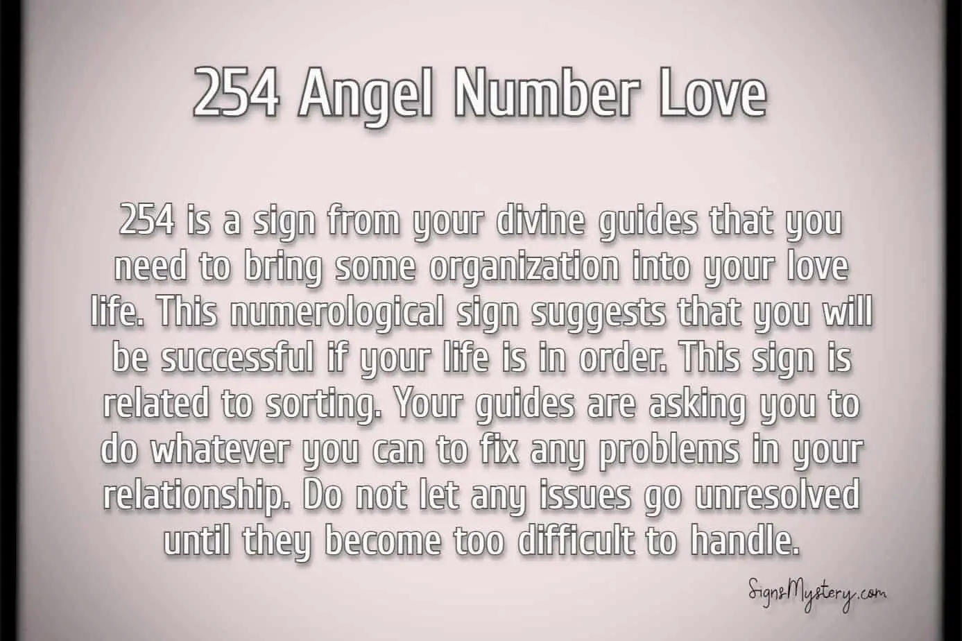 254 angel number love