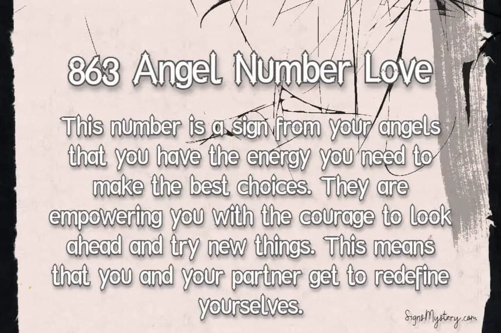863 angel number love