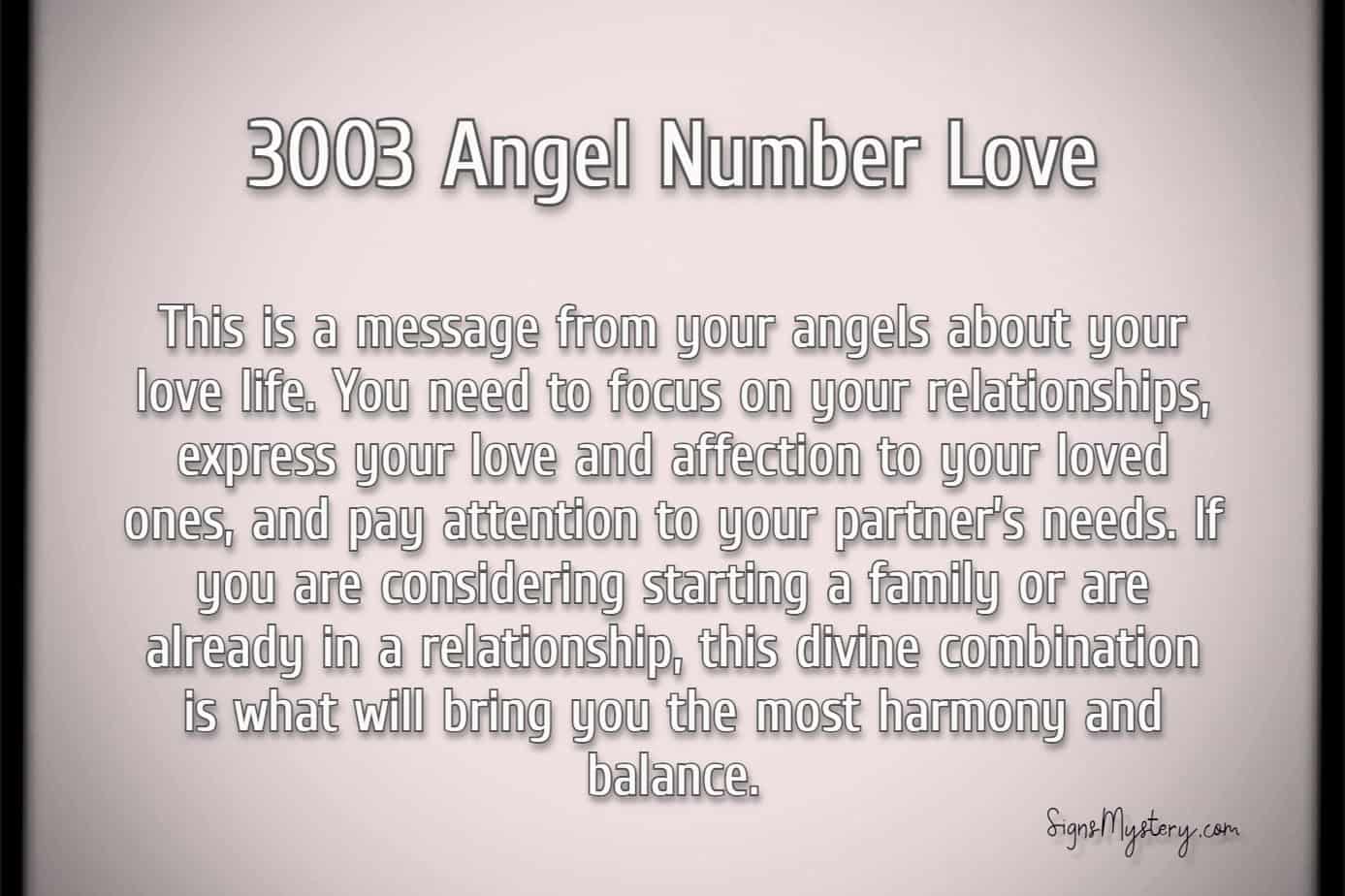 3003 angel number love