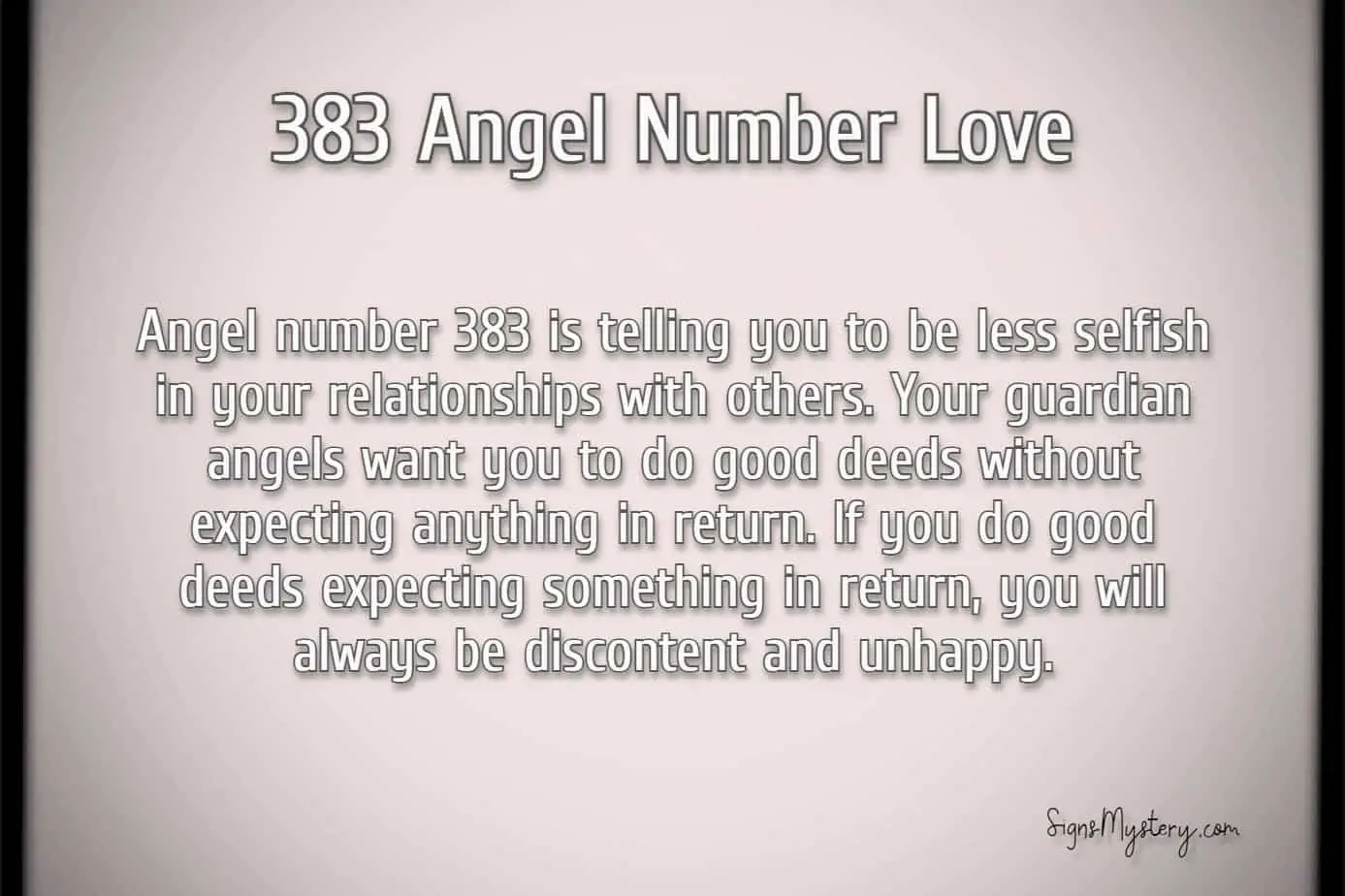 383 angel number love