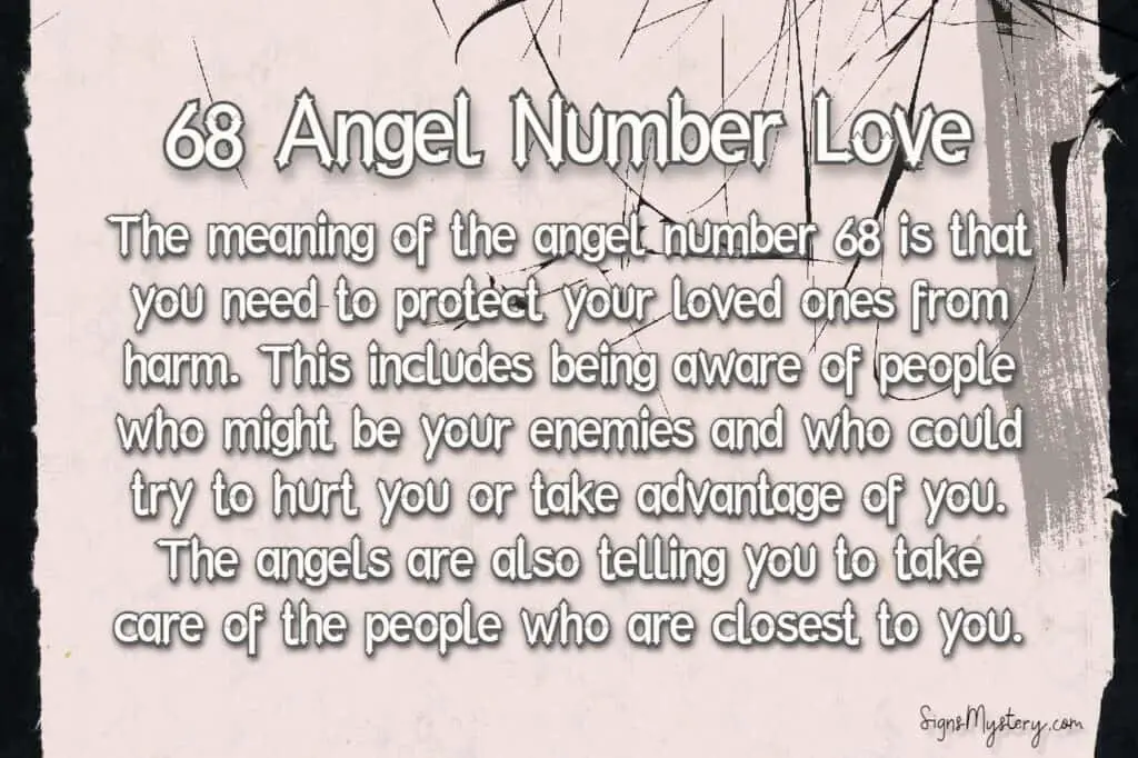68 angel number love