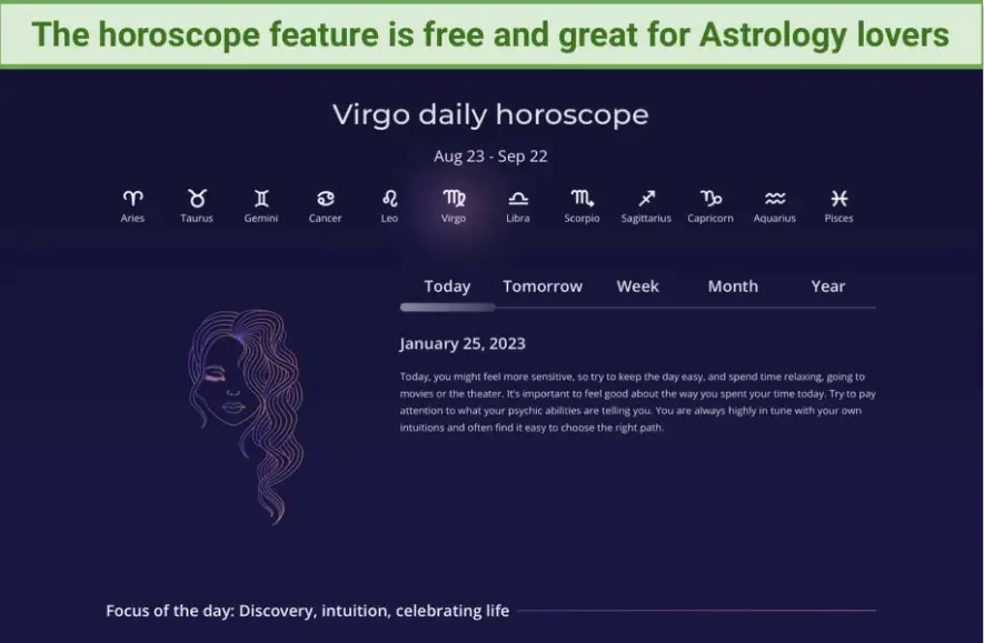 Make the most of its Horoscope feature