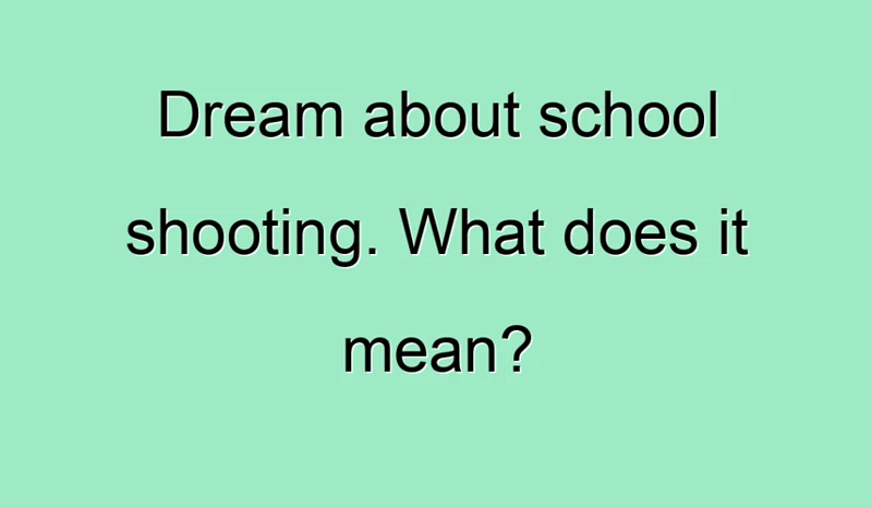 School Shooter Dreams