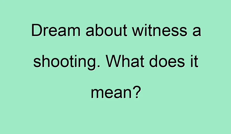 The Psychological Meanings Of Witnessing Murders
